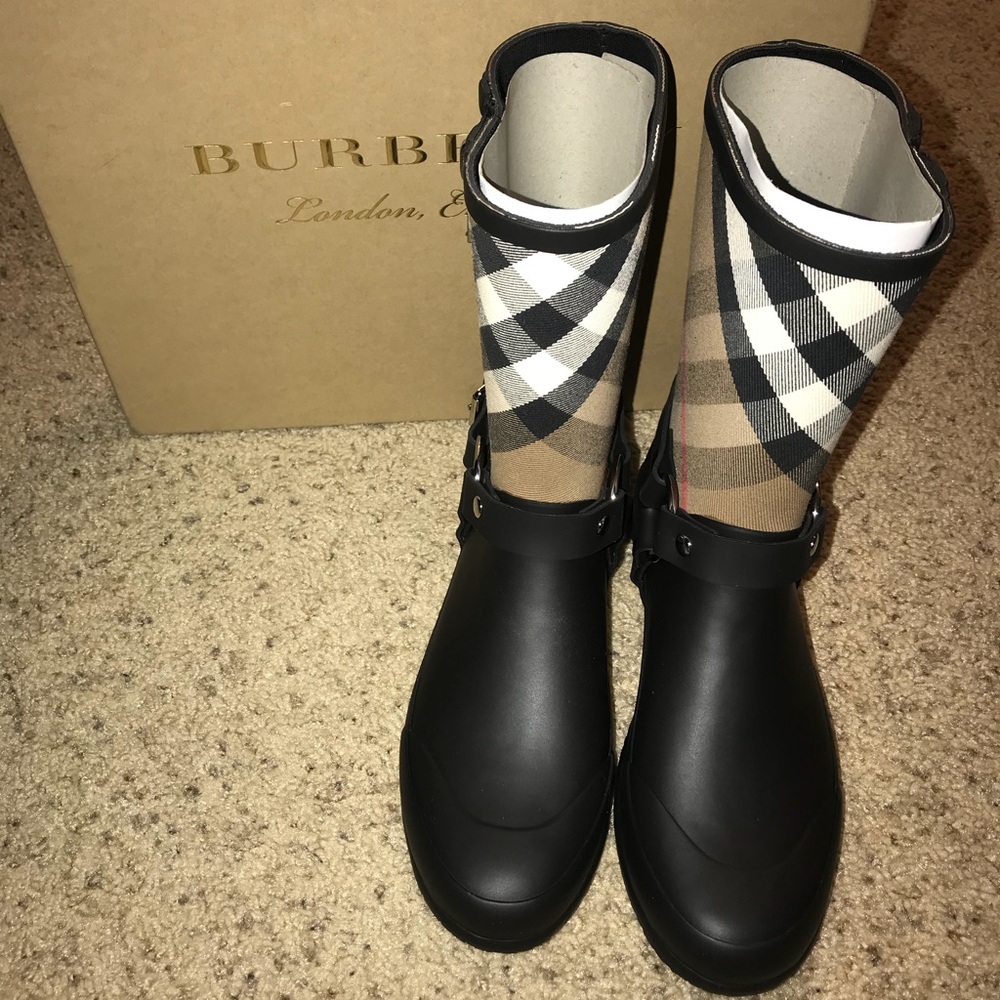 Burberry rain boots
